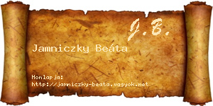 Jamniczky Beáta névjegykártya