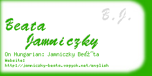beata jamniczky business card
